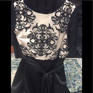 Betsy Adams high low satin dress 20W with bow